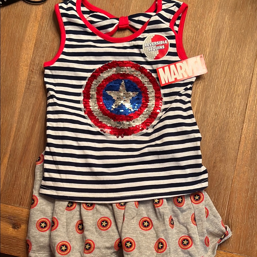 Marvel Captain America Striped Sequin Set